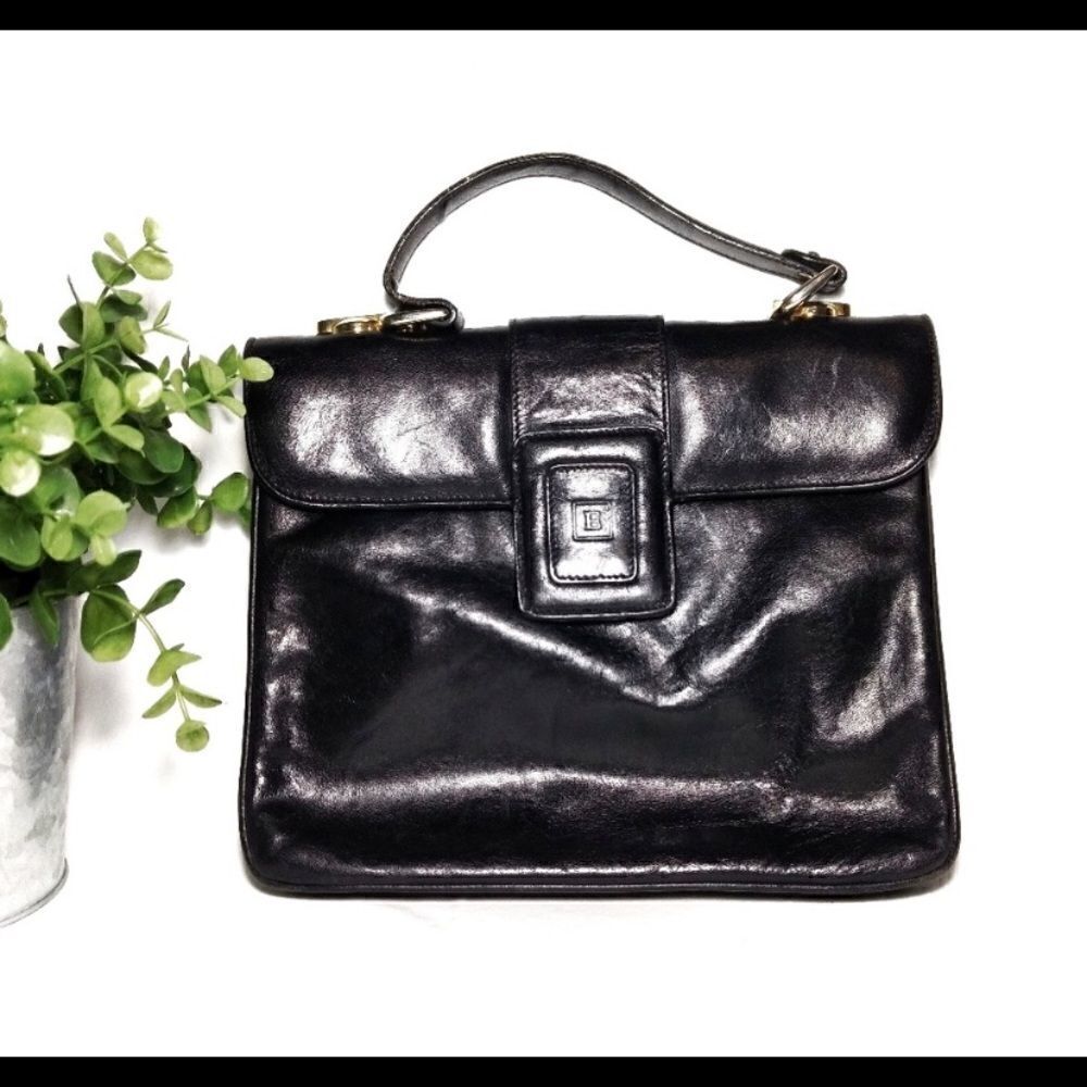 ESCORT | Vintage Leather Handbag Black